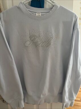 PINK Victoria's Secret Light Blue Men's Crewneck Sweatshirt